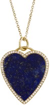 Thumbnail for your product : Jennifer Meyer Diamond Lapis Inlay Heart Pendant Necklace - Yellow Gold