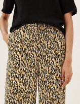 Thumbnail for your product : Marks and Spencer Animal Print Drawstring Wide Leg Trousers