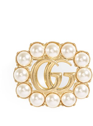 Gucci GG Imitation Pearl Brooch - ShopStyle Pins