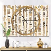 Thumbnail for your product : Design Art Designart Glam 3 Panels Metal Wall Clock