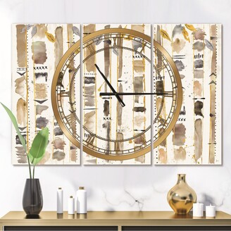 Design Art Designart Glam 3 Panels Metal Wall Clock