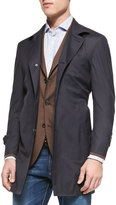 Thumbnail for your product : Brunello Cucinelli Ultra-Light Travel Car Coat, Navy