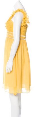 Diane von Furstenberg Silk Ruffle-Trimmed Dress