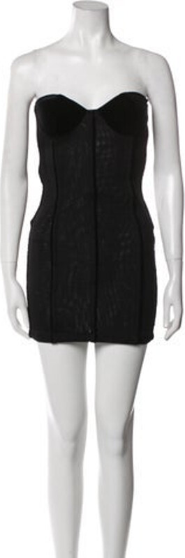 LaQuan Smith A-Line Dress Black Strapless