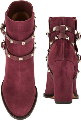 Valentino Rockstud Suede Ankle Boots