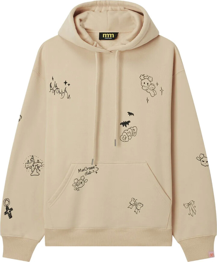 Mini Cream Graphic-Print Hoodie