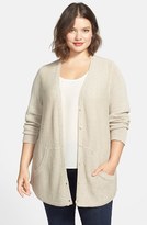 Thumbnail for your product : Eileen Fisher V-Neck Cardigan (Plus Size)