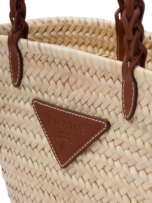☆【PRADA】☆かごバッグ WOVEN PALM X LEATHER TOTE BA.G☆ Prada Palmito Raffia Tote Bag - Bergdorf Goodman