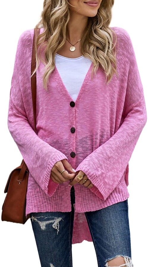 thin pink cardigan