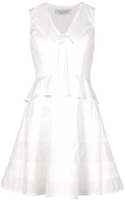 Proenza Schouler v-neck peplum dress - women - Silk/Cotton/Spandex/Elastane - 8