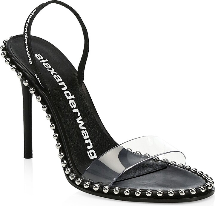 Alexander Wang Women's Nova Studded Slingback Sandals - Black - Size 5
