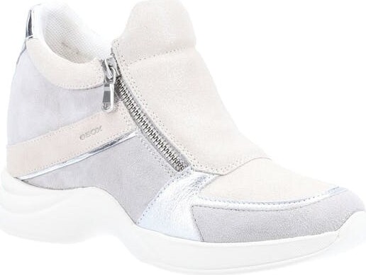 Geox Womens/Ladies Armonica Leather Sneakers (Light Grey/White) - ShopStyle