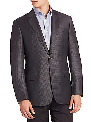 Armani Collezioni Men's Houndstooth Wool Jacket