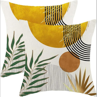 Cozy Oasis Green Yellow Gold Sunset