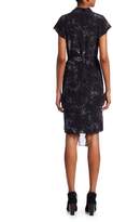 Thumbnail for your product : Halston Cap Sleeve Draped Floral Dress