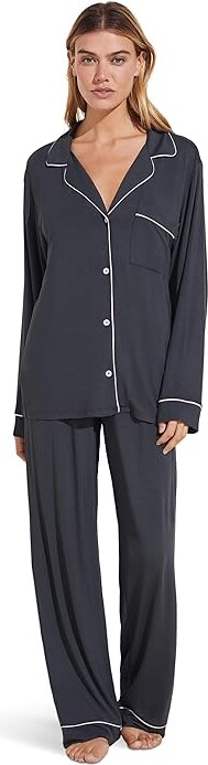 Eberjey Gisele - PJ Set Women's Pajama Sets Graphite/Sorbet Pink : 2XL, Modal/Spandex/Tencel