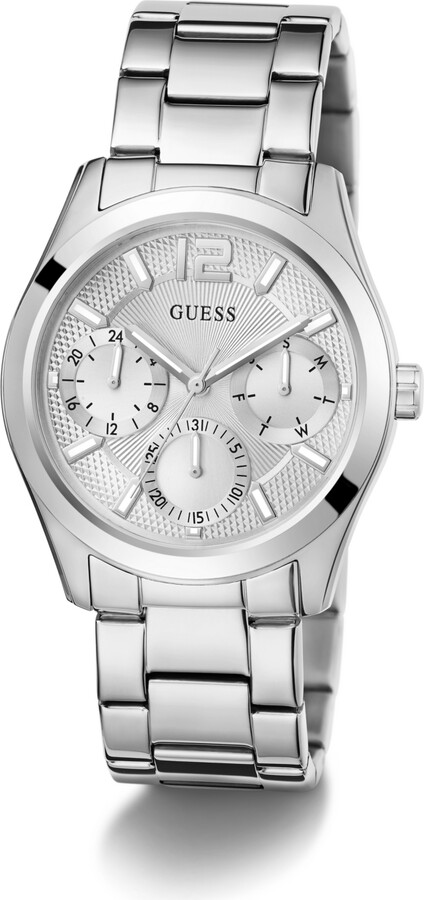GUESS Women's Multi-Function Silver Stainless Steel Watch 38mm