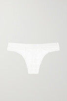 Thumbnail for your product : ELSE Petunia Stretch-mesh And Corded Lace Thong - Ivory - x small