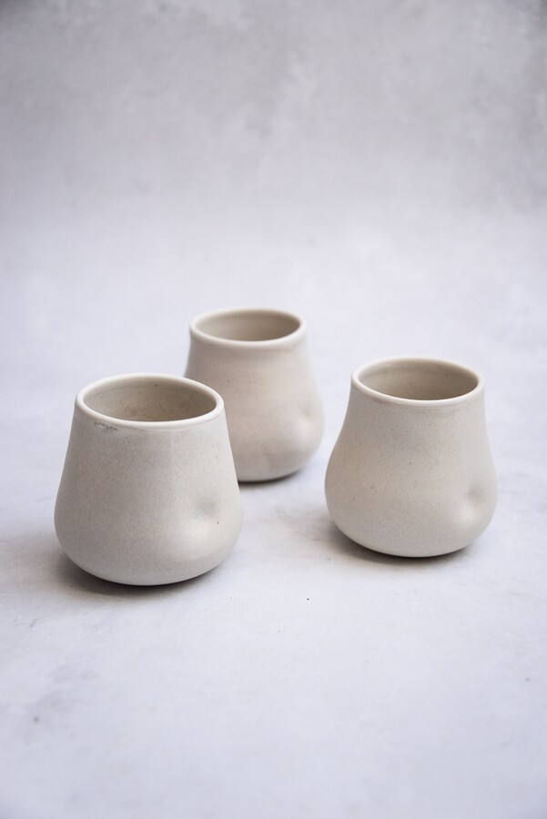 Porcelain Tea Cup Beige, Minimal Organic Japandi Nordic Natural, Handmade Wheel Thrown Sahara