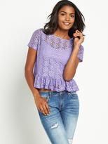 Thumbnail for your product : River Island Lace Peplum T-shirt