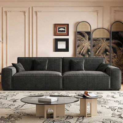 Hokku Designs Black Chenille Modular Sofa bed cushion couch