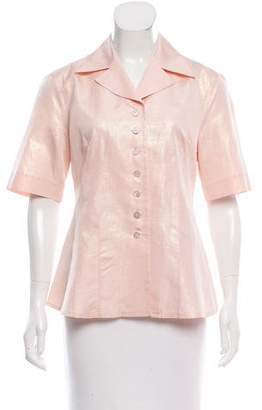 Donna Karan Iridescent Button-Up Top