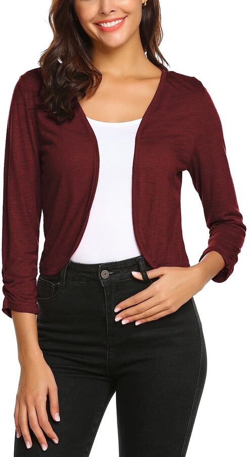 red shrug jacket