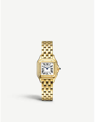 Cartier Panthère de small 18ct yellow-gold and sapphire watch