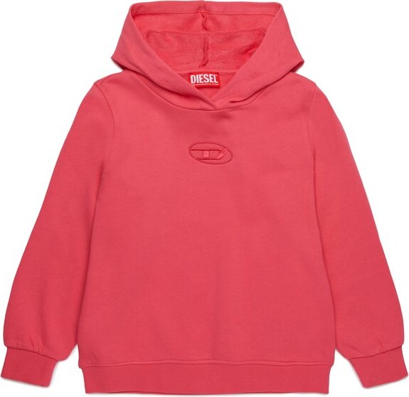 Diesel Kids Oval-D Logo Embroidered Hoodie
