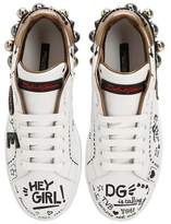 Thumbnail for your product : Dolce & Gabbana 20mm Portofino Studded Leather Sneakers
