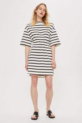 Topshop **Striped Drawcord T-Shirt Dress by Boutique
