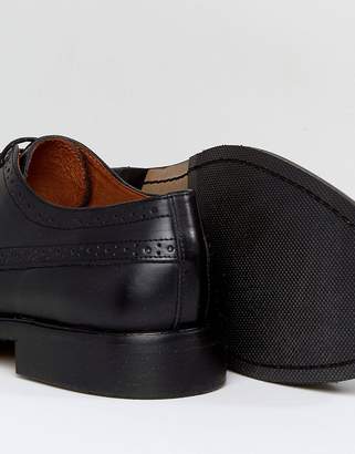 Selected Baxter Leather Brogue Shoes In Black