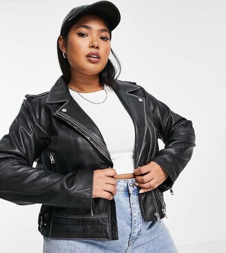 ladies plus size leather jacket