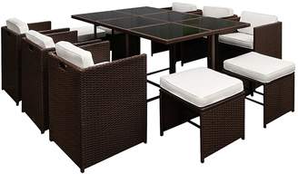 Gardeon Outdoor Dining Sets Capetown 11-Piece Outdoor Dining Set, Brown