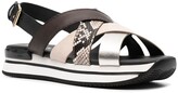 Thumbnail for your product : Hogan Colour Block Cross Strap Sandals