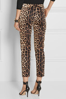Thumbnail for your product : Moschino Cheap & Chic Moschino Cheap and Chic Cropped leopard-print stretch-cotton pants