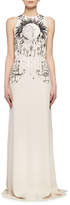 Thumbnail for your product : Alexander McQueen Magic Hand Embroidered Crepe Column Gown