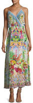 Thumbnail for your product : Camilla Strappy V-Neck Beaded Wrap Silk Dress