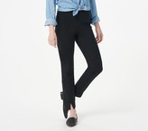 Thumbnail for your product : Women With Control Petite Tummy Control Pintuck Front Slit Ankle Pant