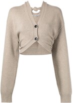 Thumbnail for your product : Alexander Wang Knot-Detail Cropped Wool Cardigan