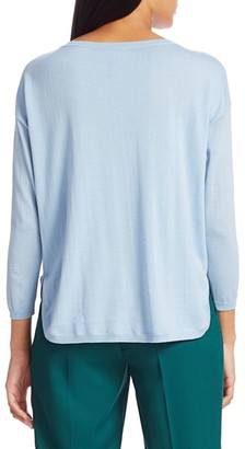 Akris Punto Rounded Wool Knit Pullover Sweater