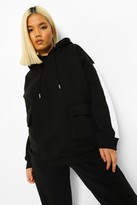 Thumbnail for your product : boohoo Petite Cargo Stripe Oversized Hoody