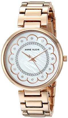 Anne Klein Women's AK/2842MPRG Swarovski Crystal Accented -Tone Bracelet Watch