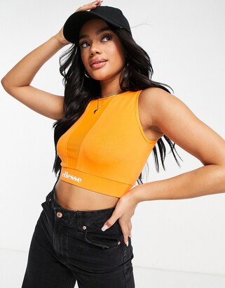Ellesse crop top with diamante logo in blue- exclusive to ASOS - ShopStyle