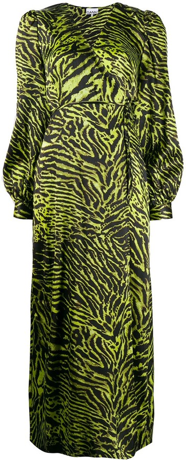 tiger print wrap dress