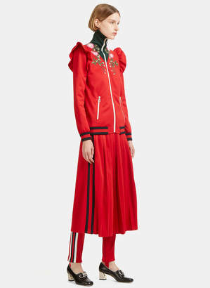 Gucci Striped Web Jersey Stirrup Leggings in Red
