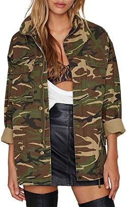 HAOYIHUI Women's Camouflage Lightweight Long Sleeve Outwear Jacket Coat(XXL,)
