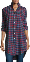 Thumbnail for your product : Frank And Eileen Mary Plaid Tunic-Shirtdress, Navy/Red/White