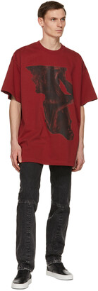 John Lawrence Sullivan Red Oversized Print T-Shirt