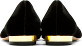 Thumbnail for your product : Charlotte Olympia Black Velvet Kitty Flats